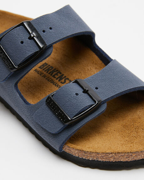 NUBUCK NAVY KIDS YOUTH BOYS BIRKENSTOCK SLIDES + THONGS - 552903