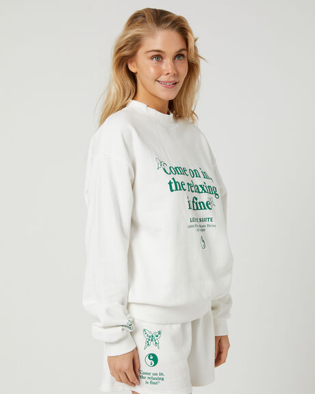 WHITE WOMENS CLOTHING LEISURE SUITE JUMPERS - LSRSWTCRWWHT