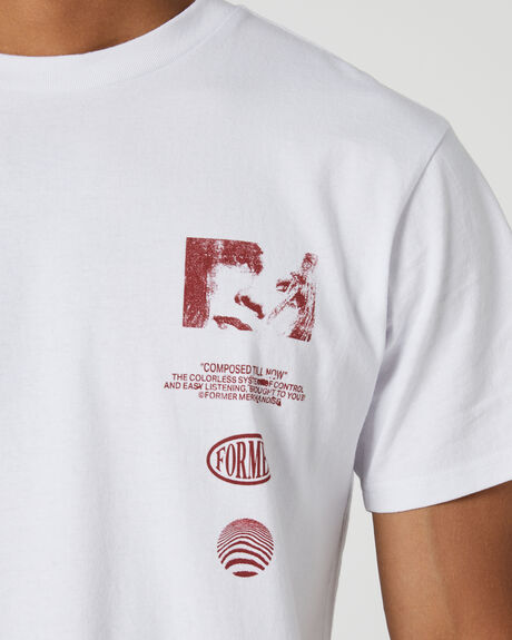 WHITE MENS CLOTHING FORMER GRAPHIC TEES - FTE-23112WHT