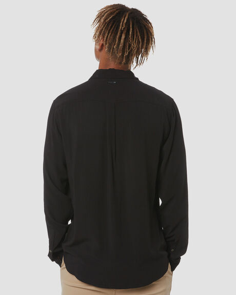 BLACK MENS CLOTHING RUSTY SHIRTS - WSM0988BLK