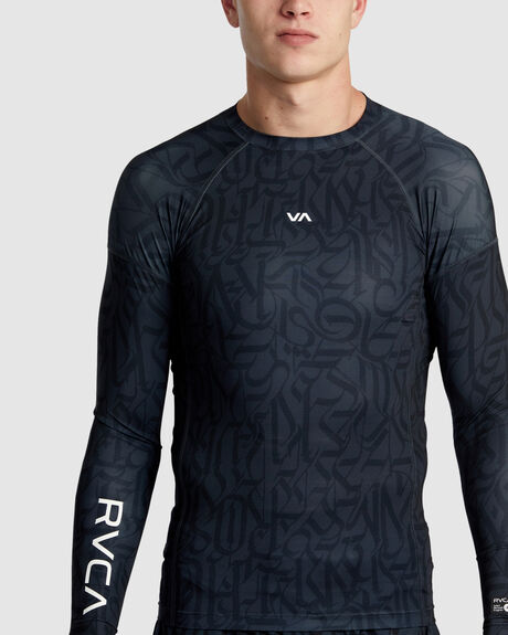BLACK SURF MENS RVCA RASHVESTS - AVYWR00139-BLK
