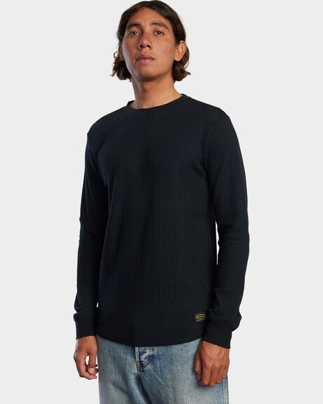 BLACK MENS CLOTHING RVCA KNITS + CARDIGANS - AVYKT00104-BLK