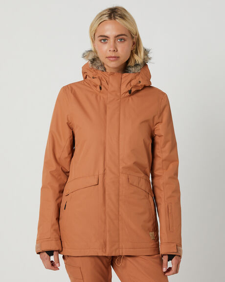 LIGHT BROWN SNOW WOMENS RIP CURL SNOW JACKET - 001WOU0297