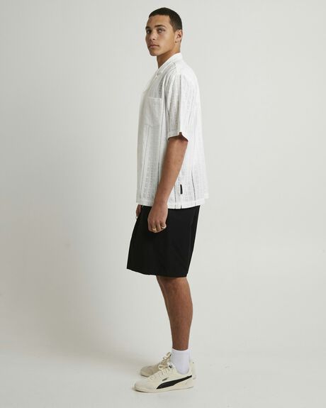 WHITE MENS CLOTHING BLACK NOISE WHITE RAIN SHIRTS - BNMS25327-WHT