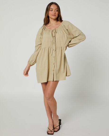 OLIVE WOMENS CLOTHING GIRL AND THE SUN DRESSES - GS607DOLV
