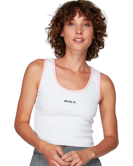 WHITE WOMENS CLOTHING RVCA SINGLETS - RV-R292702-WHT