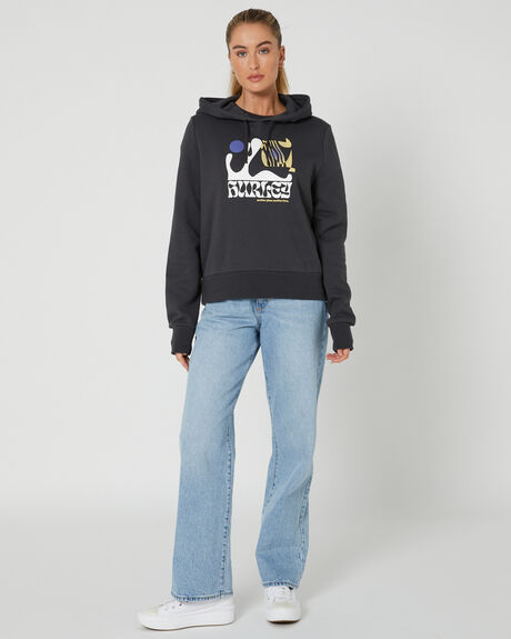 DARK STONE GREY WOMENS CLOTHING HURLEY HOODIES - AWFL23Q1ATDKS