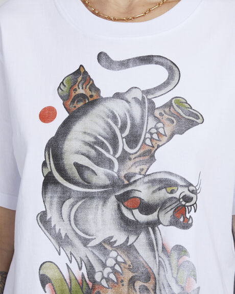 WHITE WOMENS CLOTHING RVCA T-SHIRTS + SINGLETS - UVJZT00192-WHT