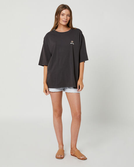 WASHED BLACK WOMENS CLOTHING RIP CURL TEES - 026WTE8264