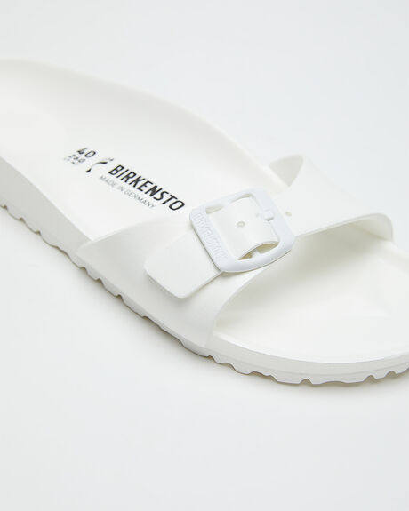 WHITE WOMENS FOOTWEAR BIRKENSTOCK SLIDES - 128183WHT