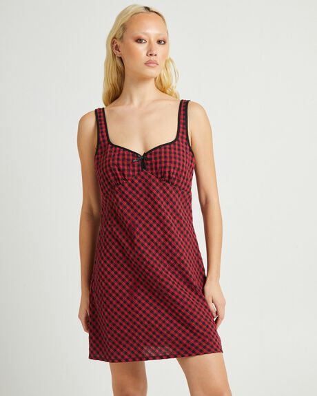 RED WOMENS CLOTHING INSIGHT DRESSES - INWW24369-RED-XXS