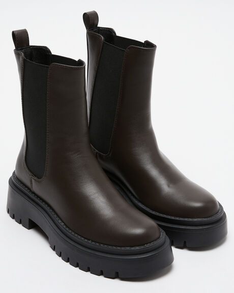 DARK CHOCOLATE WOMENS FOOTWEAR BILLINI BOOTS - B1374-CHOC