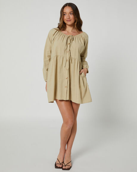 OLIVE WOMENS CLOTHING GIRL AND THE SUN DRESSES - GS607DOLV