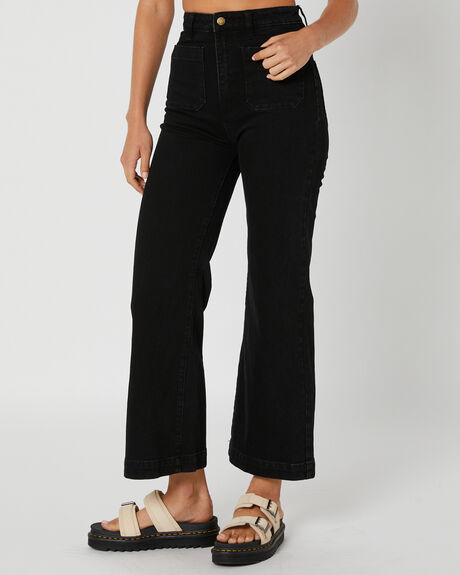 COMFORT JET BLACK WOMENS CLOTHING ROLLAS JEANS - 13333-3775