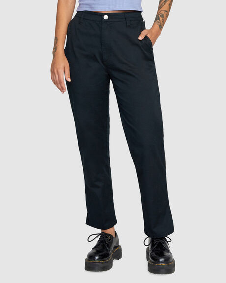 TRUE BLACK WOMENS CLOTHING RVCA PANTS - AVJNP00239-TUB