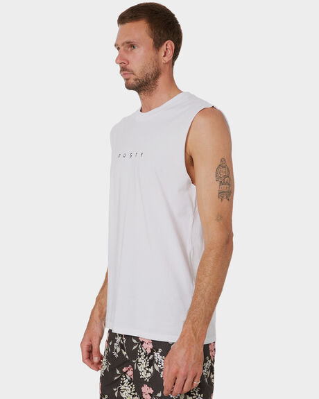 WHITE MENS CLOTHING RUSTY SINGLETS + TANKS - MSM0270WHT