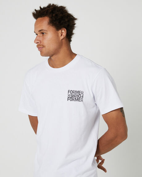 WHITE MENS CLOTHING FORMER GRAPHIC TEES - FTE-23102WHT