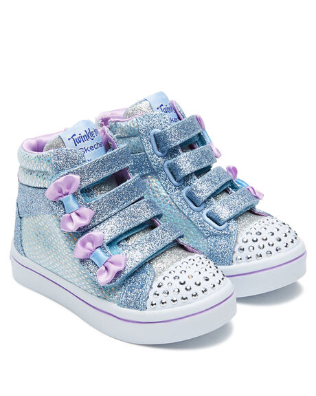 Skechers Tots Girls Twi Lites Shoes - Light Blue | SurfStitch