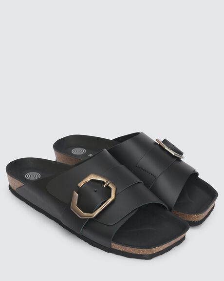 BLACK WOMENS FOOTWEAR GENUINS SLIDES + THONGS - G104891-37