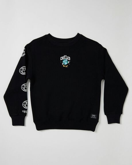 WASHED BLACK KIDS YOUTH BOYS ALPHABET SOUP JUMPERS + HOODIES - AS-KFA8955T