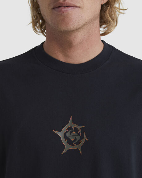 BLACK MENS CLOTHING QUIKSILVER GRAPHIC TEES - EQYZT07170-KVJ0