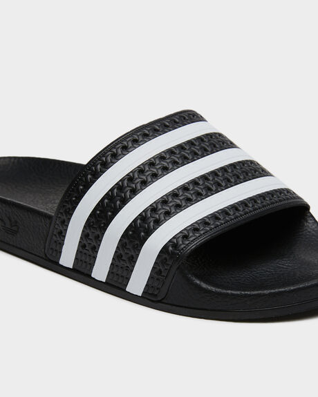 BLACK WHITE BLACK MENS FOOTWEAR ADIDAS SLIDES - 280647