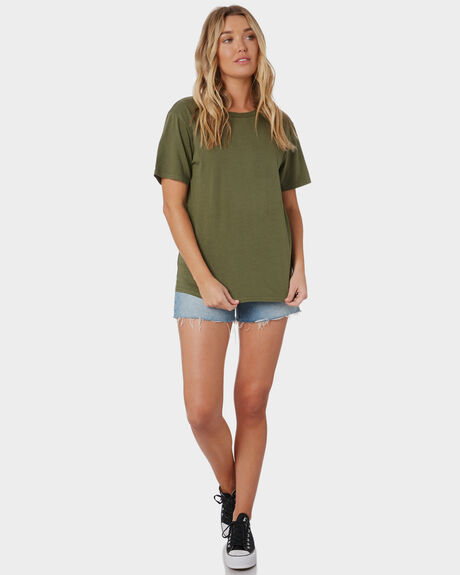 ARMY GREEN COMBO WOMENS CLOTHING VOLCOM TEES - B3532076ARC