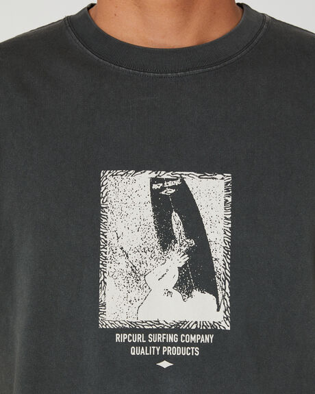 WASHED BLACK MENS CLOTHING RIP CURL GRAPHIC TEES - 041MTE8264