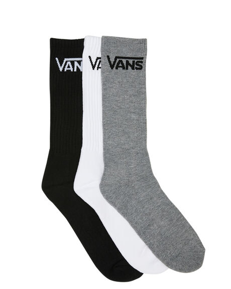 Vans Classic Crew 3 Pack Socks 9-13 - Black Assorted | SurfStitch
