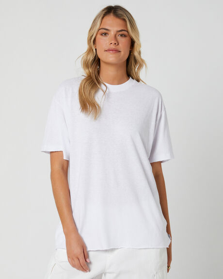 WHITE WOMENS CLOTHING AFENDS T-SHIRTS + SINGLETS - W220002-WHT