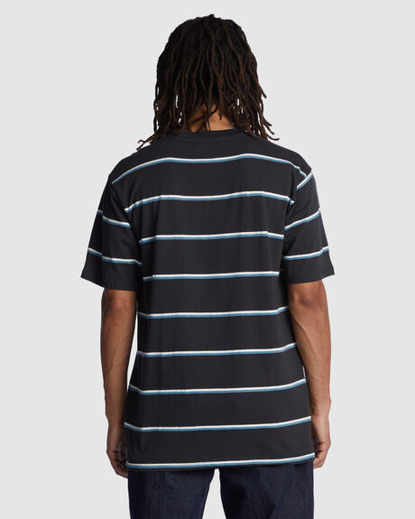 PIRATE BLACK STRIPE MENS CLOTHING DC SHOES STRIPE TEES - ADYKT03212-XBWS