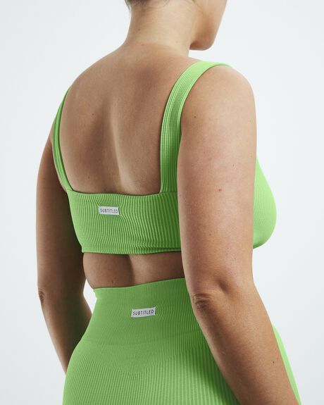GREEN WOMENS ACTIVEWEAR SUBTITLED SPORTS BRAS - 51769000022