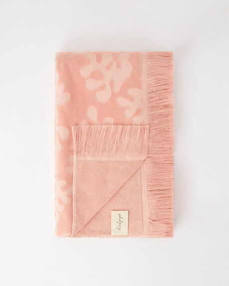 PINK WOMENS ACCESSORIES THE BEACH PEOPLE TOWELS - TB.T99.14.R