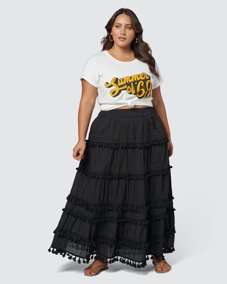 BLACK WOMENS CLOTHING THE POETIC GYPSY SKIRTS - CPAW24070001-10