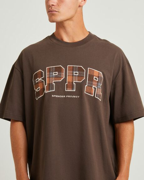 UMBER BROWN MENS CLOTHING SPENCER PROJECT T-SHIRTS + SINGLETS - SPMW24185-BRN-S