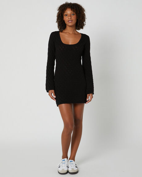 BLACK WOMENS CLOTHING RUSTY DRESSES - DRL1272-BLK