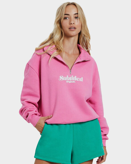PINK WOMENS CLOTHING SUBTITLED JUMPERS + HOODIES - 46950100026