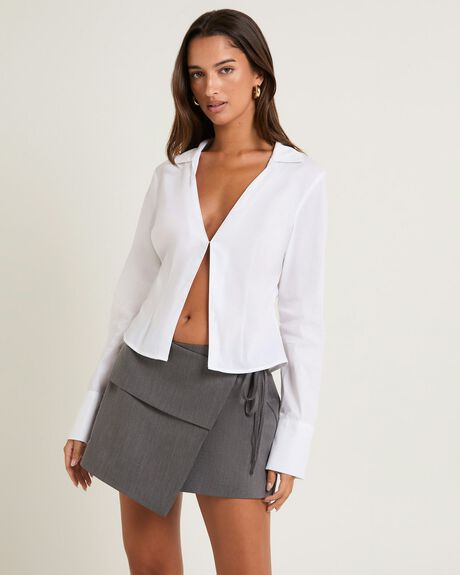 WHITE WOMENS CLOTHING ALICE IN THE EVE SHIRTS - ALWW25256-WHT-XXS