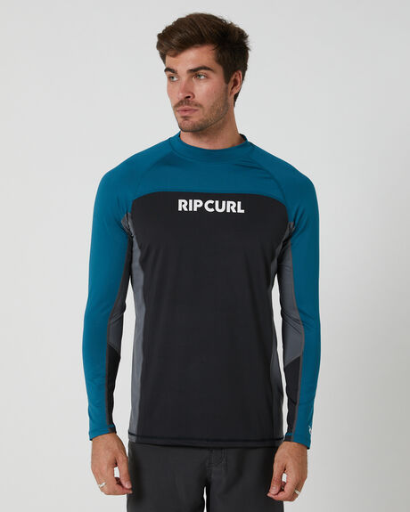 2020 Rip Curl Mens Corpo Long Sleeve UV Tee Rash Vest WLE8QM - Teal -  Wetsuits 