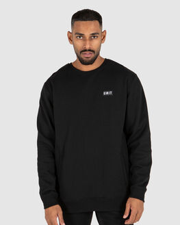 Black crew neck mens jumper top