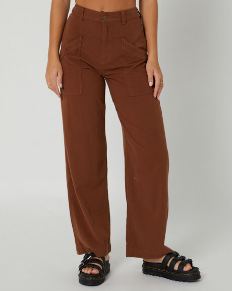 BROWN WOMENS CLOTHING RUSTY PANTS - PAL1324-BRN