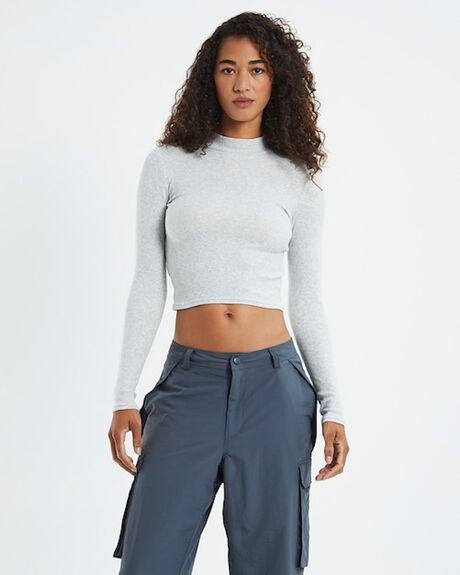 SKIVVY GREY WOMENS CLOTHING GENERAL PANTS CO. BASICS TEES - 23051800021