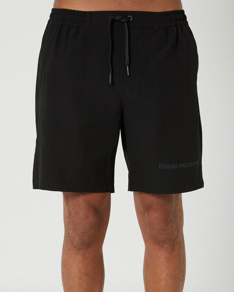 BLACK MENS CLOTHING RIVVIA PROJECTS BOARDSHORTS - RBO-22401BLK