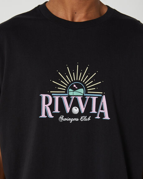 BLACK MENS CLOTHING RIVVIA PROJECTS T-SHIRTS + SINGLETS - RTE-23412BLK