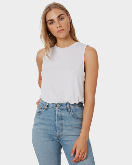 WHITE WOMENS CLOTHING BETTY BASICS SINGLETS - BB542WHI