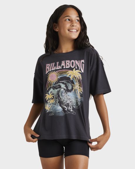 OFF BLACK KIDS YOUTH GIRLS BILLABONG T-SHIRTS + SINGLETS - UBGZT00141-OFB