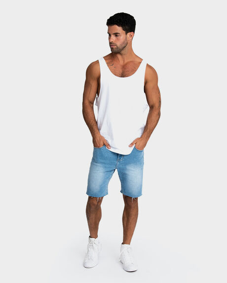 WHITE MENS CLOTHING ONEBYONE SINGLETS + TANKS - OBO-1033-S