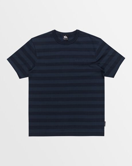 DARK NAVY REID STRIPE MENS CLOTHING QUIKSILVER T-SHIRTS + SINGLETS - AQYKT03137-KTP9