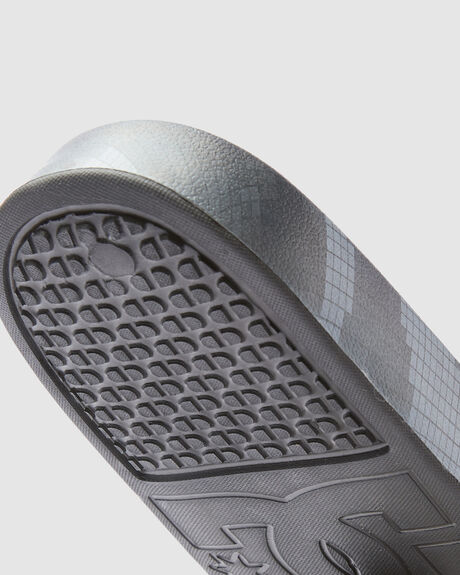 BLACK GREEN PRINT MENS FOOTWEAR DC SHOES SLIDES + THONGS - ADYL100043-0BG