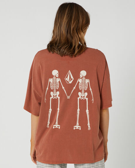 DARK CLAY WOMENS CLOTHING VOLCOM TEES - B3512304DCL